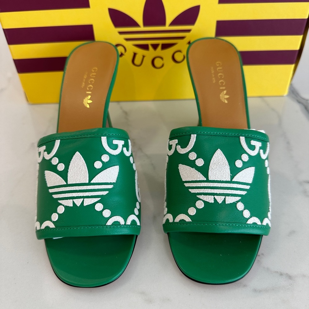 Gucci x Adidas Logo Slide Sandals - Picture 1 of 9
